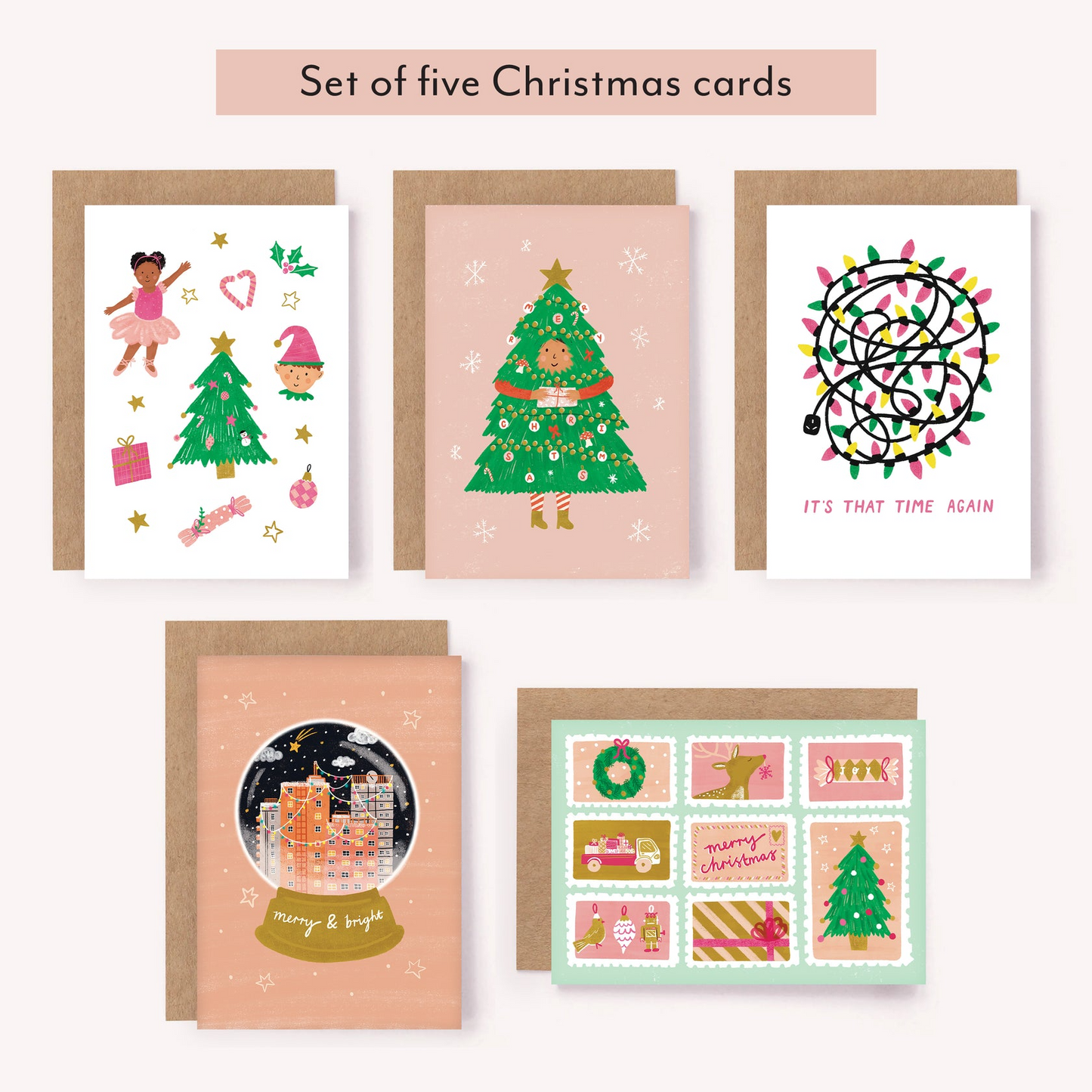 Christmas Card Set of 5 Designs