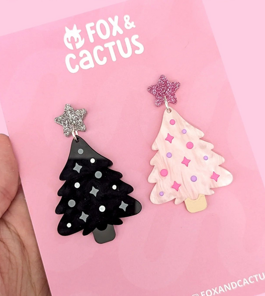 Fox & Cactus Tree Earrings