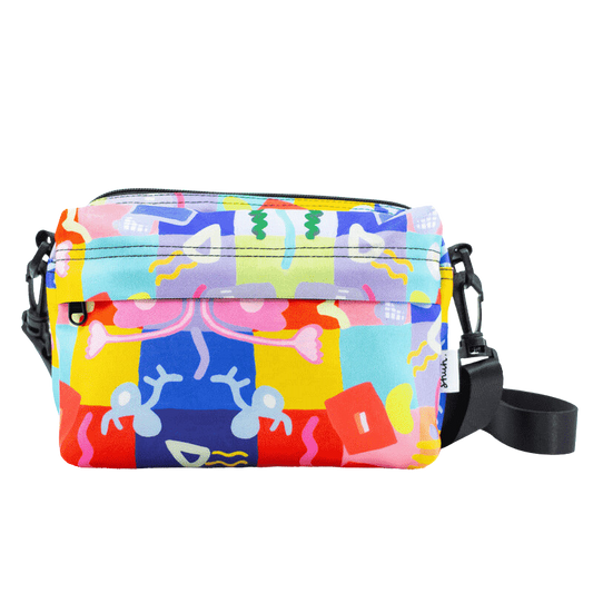 Shuh Lee Everyday Bag Joy Mat - Super Colourful and quirky design with a shoulder strap