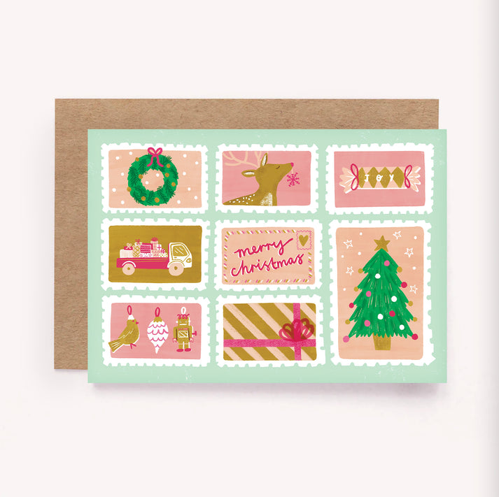 Christmas Stamps Festive Card