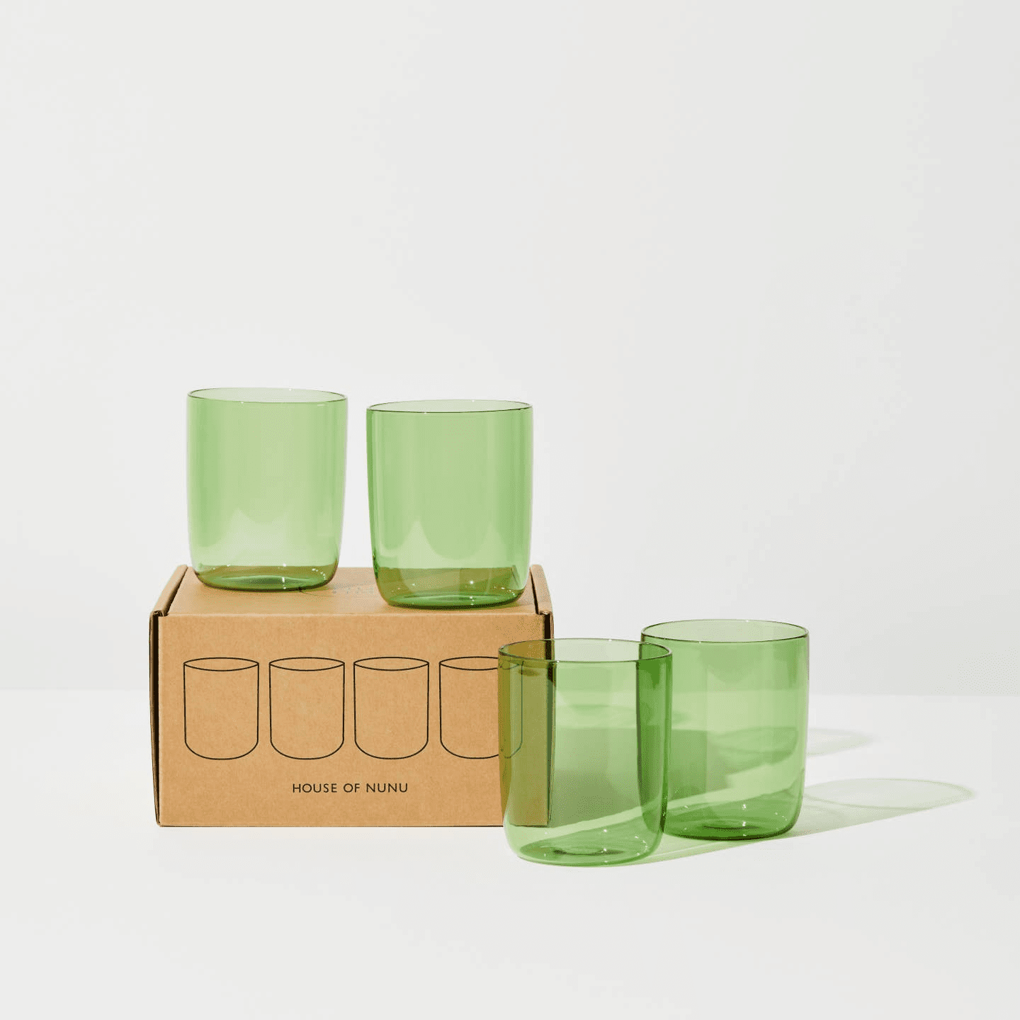 House of Nunu - Belly Set of 4 Cups in Green