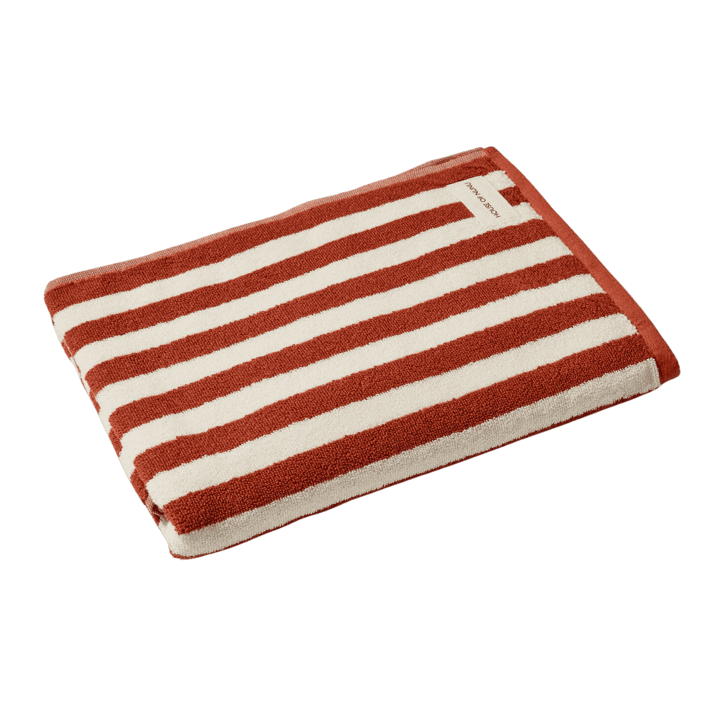 House of Nunu - Bath Towel in Red Ochre Stripe